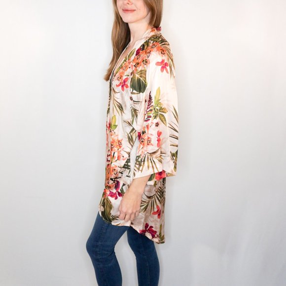 KACHEL Anthropologie Floral Pink Kimono NWT - Picture 4 of 7